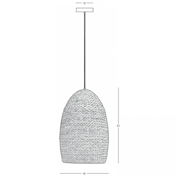 Rattanowa wisząca lampa 23195 do sypialni kopuła boho brązowy
