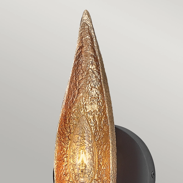 Dekoracyjny kinkiet QN-WILLOW1-CBK liść złoty czarny