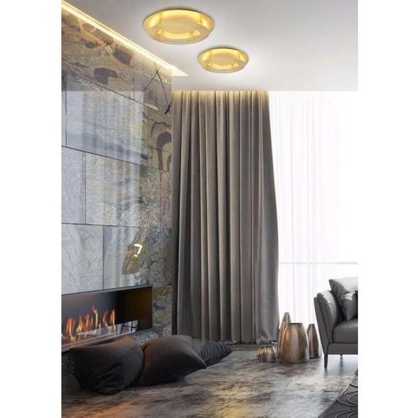 Plafon LAMPA sufitowa MERLE 98-66190 Candellux metalowa OPRAWA okrągła LED 24W 3000K art deco pierścień złoty