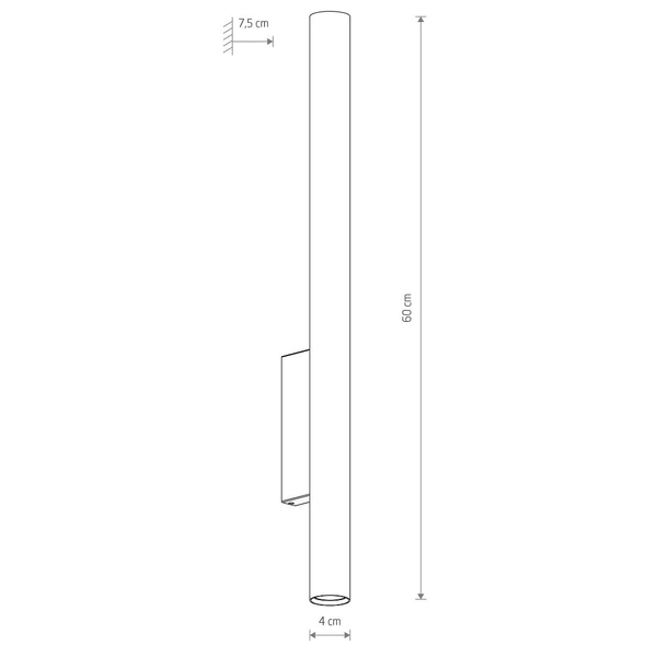 Kinkiet do salonu podłużny tuba Fourty 10759 Nowodvorski stick czarny