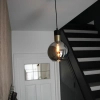 Szklana wisząca lampa Julius 34438/28/65 Lucide loftowa czarna złota