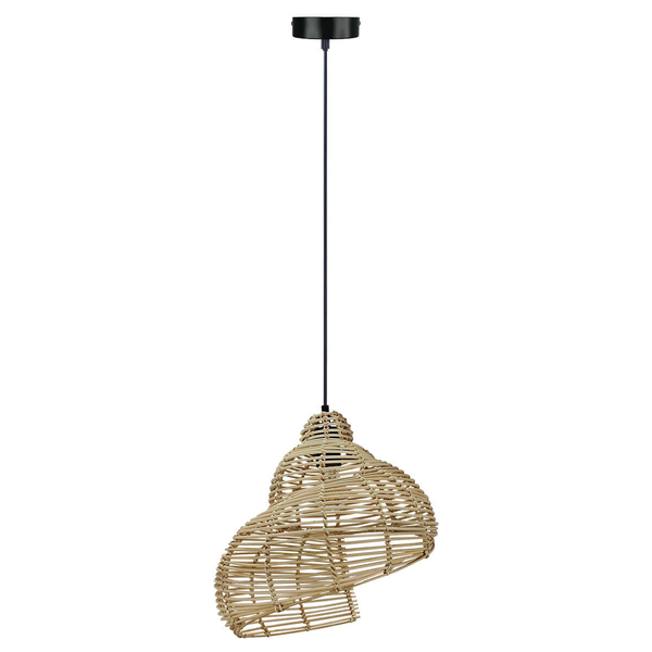 Skandynawska lampa wisząca Shella LP-1806/1P 40cm eko drewniana beżowa