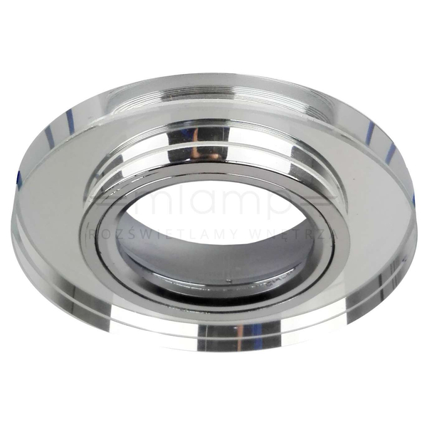 Wpust LAMPA sufitowa VIDI ROUND 11G-S/CH + OP040 INQ okrągła OPRAWA podtynkowa OCZKO szklane do zabudowy chrom