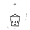Łańcuchowa wisząca lampa Fionn FIO0422 metalowa vintage czarna