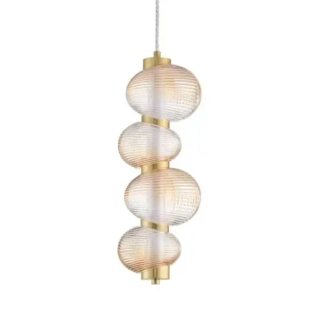 Szklana lampa wisząca TANVERA LE45204 LED 15W 3000K złota
