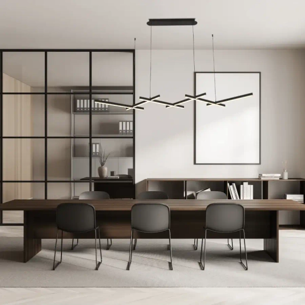 Designerska lampa wisząca 1948 LED 98W 3000K belki podłużne czarny