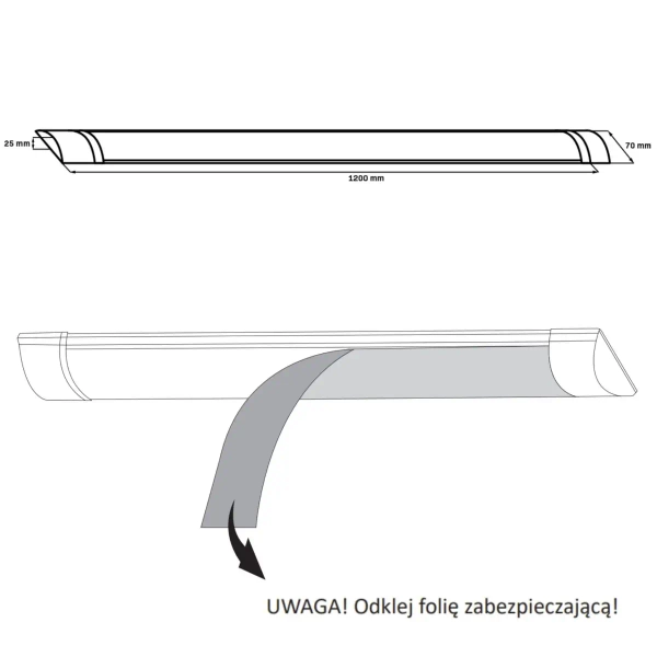 Podłużna lampa sufitowa 325587 LED 36W 4000K liniowa biała