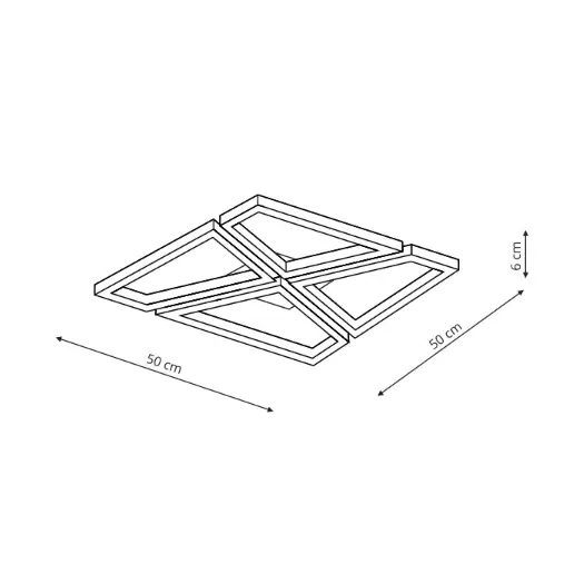 Geometryczny plafon Nivra LP-0811/1C BK LED 45W 3000-6000K czarny