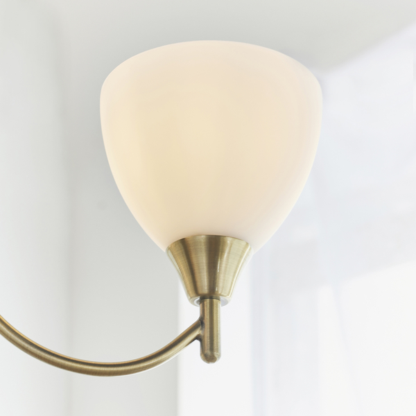 Lampa wisząca Alton 1805-3AN Endon potrójny szklany kielich mosiądz