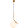 LAMPA wisząca CONDI MDM-7475/1-L-G MDECO modernistyczna OPRAWA szklany ZWIS kula ball mosiądz biała