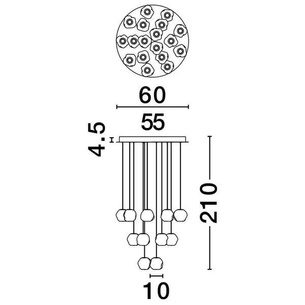 Wisząca lampa do salonu CHEPEN LE44427 LED 87W 3000K czarna chrom