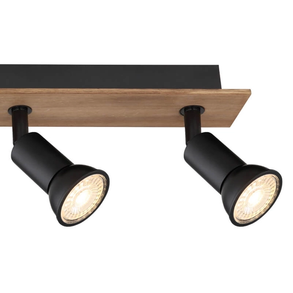 Nasufitowa lampa Drew 57998-4W spot do kuchni drewno czarny