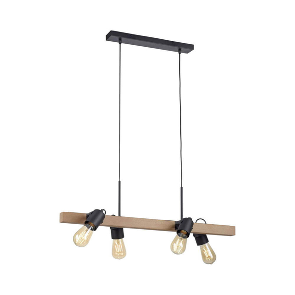 Wisząca lampa skandynawska Canop drewniana belka do salonu