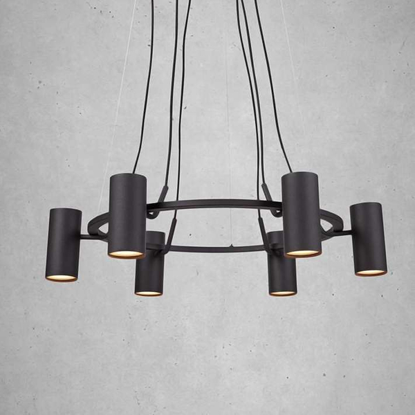 Lampa wisząca PORTO 107357 Markslojd ring metalowy tuby czarne