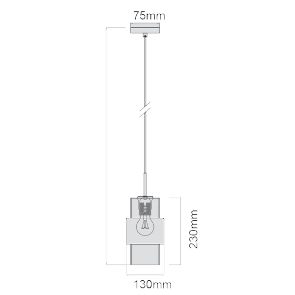Złota lampa wisząca Miele LP-866/1P L SM/GD Light Prestige z przydymionym kloszem