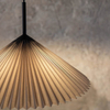 Wisząca lampa do sypialni Plisado 108709 Markslojd materiałowa beżowy