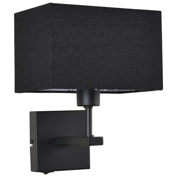 Kinkiet LAMPA ścienna NORTE WL-1122-1-A-BM-RC-BL Italux abażurowa OPRAWA klasyczna prostokątna czarna