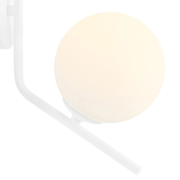 Kinkiet LAMPA szklana GALLIA 1095C Aldex biała kula ścienna