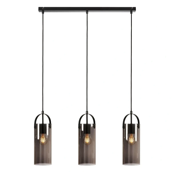 Potrójna lampa wisząca Glory 108219 Markslojd loftowa szklana czarna