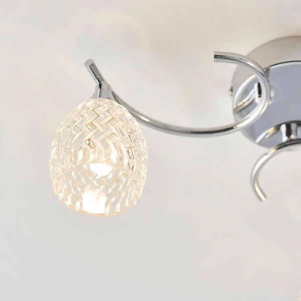 Salonowa lampa sufitowa Boyer BOYER-3CH szklana chrom przezroczysty