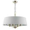 Zwisająca lampa Delft DEL0415-EH Dar Lighting materiałowa biały mosiądz