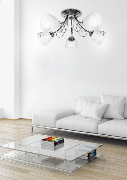 Sufitowa lampa glamour Simpli 35-63854 crystals biała chrom
