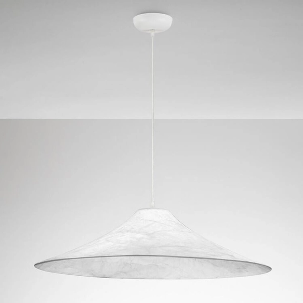 Wisząca lampa do sypialni CHANCAY LE44600 materiałowa biały