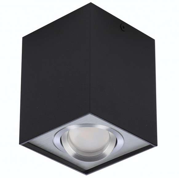 Spot lampa sufitowa Eloy GM4106 BK/ALU prostokątna kostka cube czarna chrom