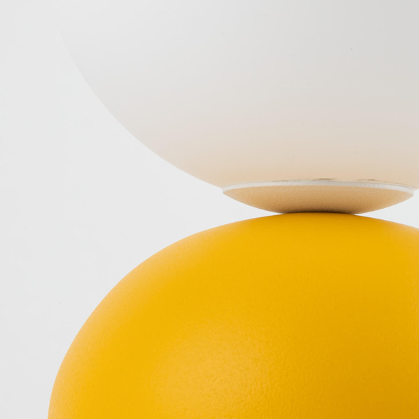 Biurkowa lampka Miki 16040 do sypialni bubble bańka biała żółta