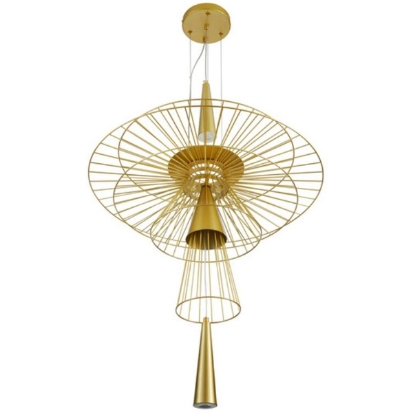 Dekoracyjna lampa wisząca Susso ST-8713P-L Step druciana złota