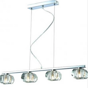 Wisząca lampa jadalniana Rubic na listwie nad stół chrom