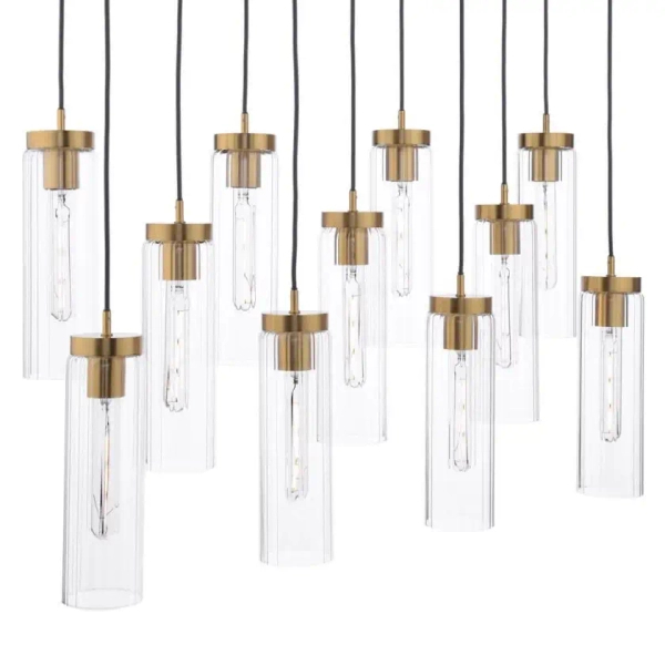 Wisząca lampa nad wyspę Jodelle JOD4863 szklana do kuchni polerowany brąz
