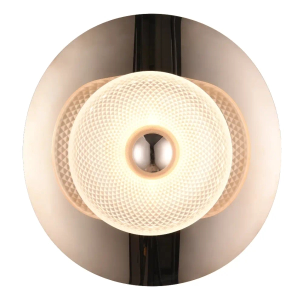 Szklany kinkiet naścienny Diop MB2293-1M-3BGT LED 8W 3000K złoty