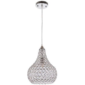 Wisząca LAMPA glamour VEN E1546/1H dekoracyjna OPRAWA kropla ZWIS crystal przezroczysty chrom