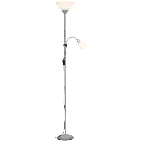 Stojąca lampa do salonu Spari G98811/05 do czytania srebrny biały