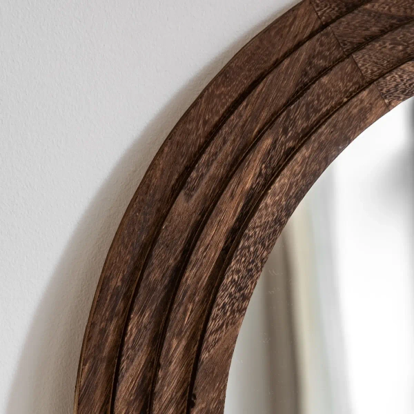 Łukowe lustro z drewnianą ramą Hoxton 5056693546757 brązowe
