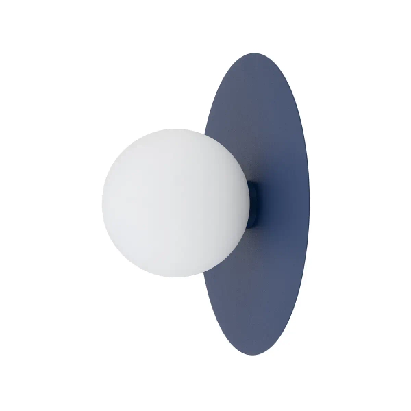 Lampa ścienna kulista SATURN biała granatowa ze szkła 1xG9 ball kula do sypialni 12440