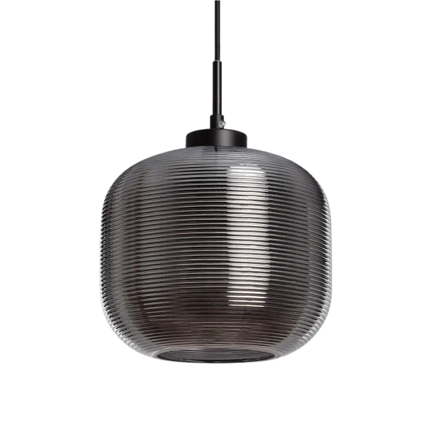 Owalna lampa wisząca Bonzo ABR-LWS-C-BON szklana do salonu szara
