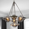 Wisząca lampa QN-HARPER7 geometryczna rama kule nikiel