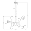 LAMPA sufitowa ERICH MOD221-PL-08-G Maytoni modernistyczna OPRAWA plafoniera molekuły szklane kule miedziana