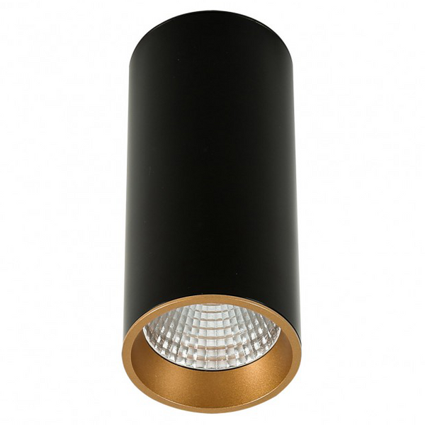 LAMPA sufitowa MOLDES SLC7392/12W 3000K BL+GO Italux metalowa OPRAWA LED 12W downlight tuba czarna złota