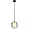 Szklana lampa wisząca 22033 kulista okrągła biała zielona
