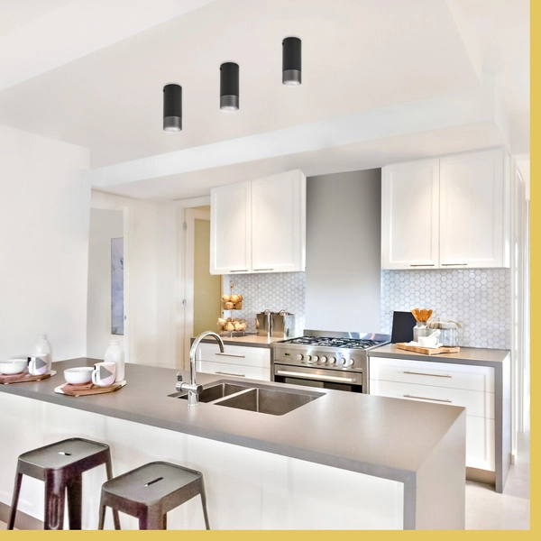 Sufitowa LAMPA tuba ZIRCON 5074 Rabalux metalowy downlight nowoczesny do kuchni czarny