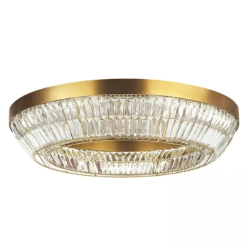 Sufitowa kryształowa lampa 23049 LED 55W 3000K okrągła mosiądz