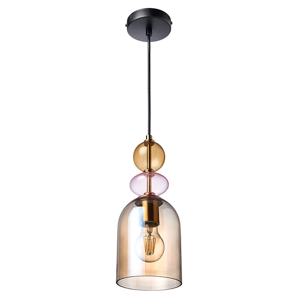 Wisząca lampa nad wyspę Tropea LP-2004/1P M AM do jadalni bursztynowa