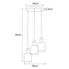 Wisząca lampa nad wyspę Brus K-5252 Kaja kaskadowa metalowa grafitowa