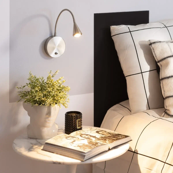 Lampa ścienna na peszlu Libro ABR-KS-3W Abruzzo LED 3W włącznik srebrny