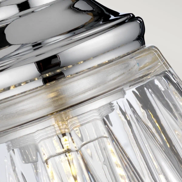 Łazienkowy kinkiet ścienny Keynes QN-KEYNES1-BATH szklany IP44 chrom