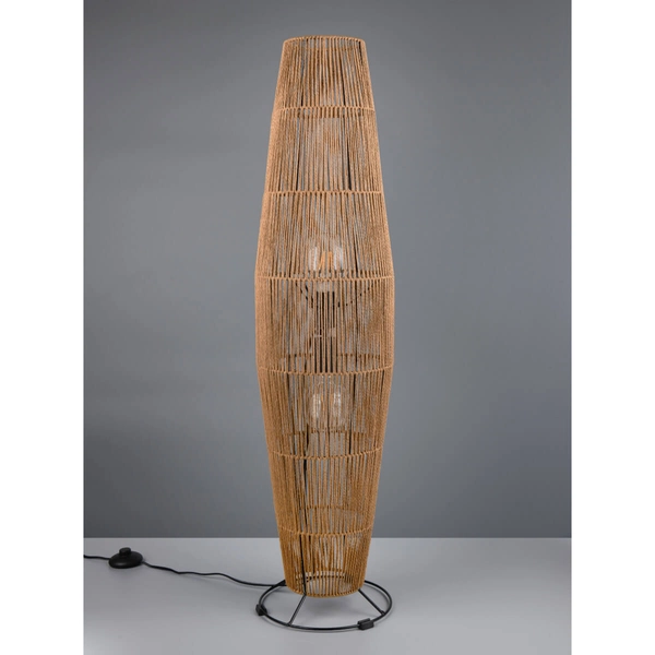Ekologiczna lampa podłogowa Miki R41102026 papier brązowa