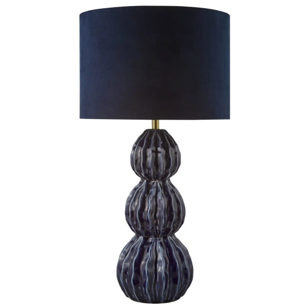 Ceramiczna stołowa lampa Lorelai LOR4223 z abażurem niebieska